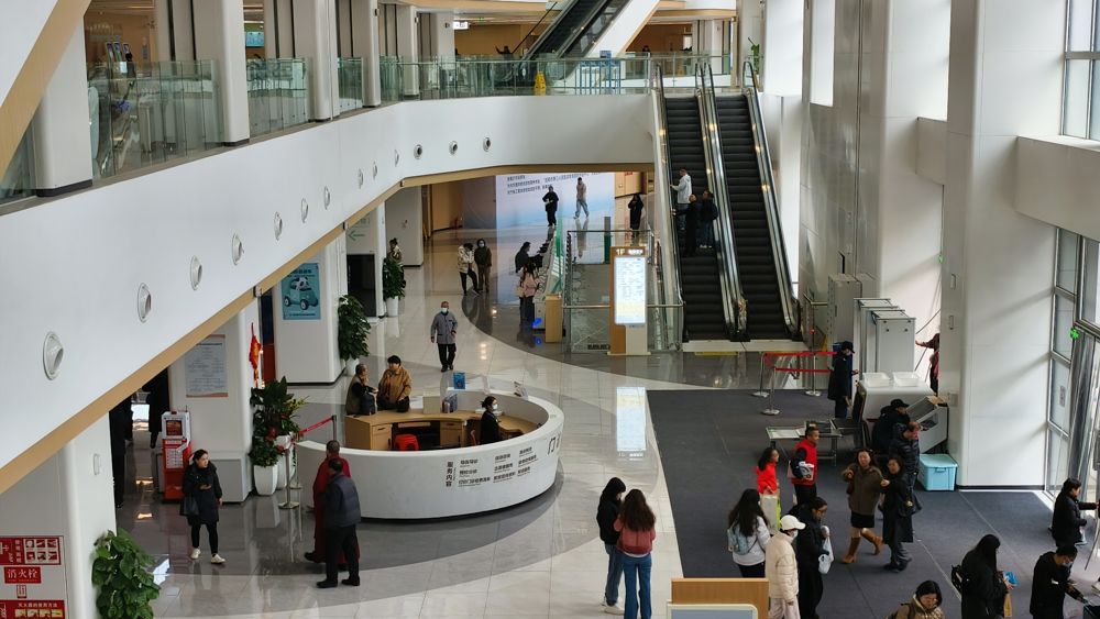 A busy outpatient hall at a hospital in China